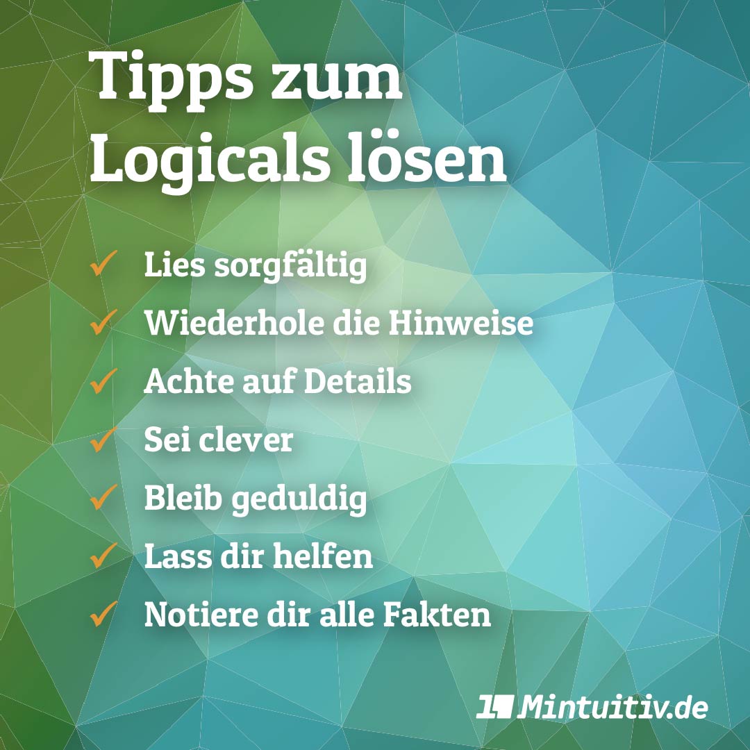 Tipps und Anleitung zum Lösen von Logicals Infografik